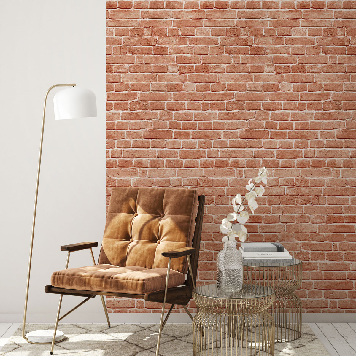 Papel pintado prepegado ladrillos h300 x l60 cm - adhesivo de pared - revestimiento sticker mural decorativo