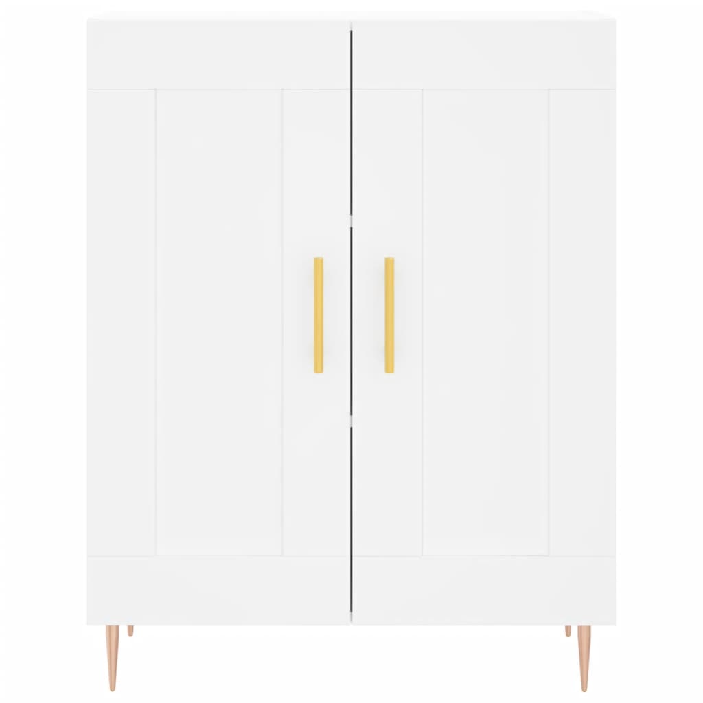 Buffet haut Blanc 69,5x34x180 cm Bois d'ingénierie - 8