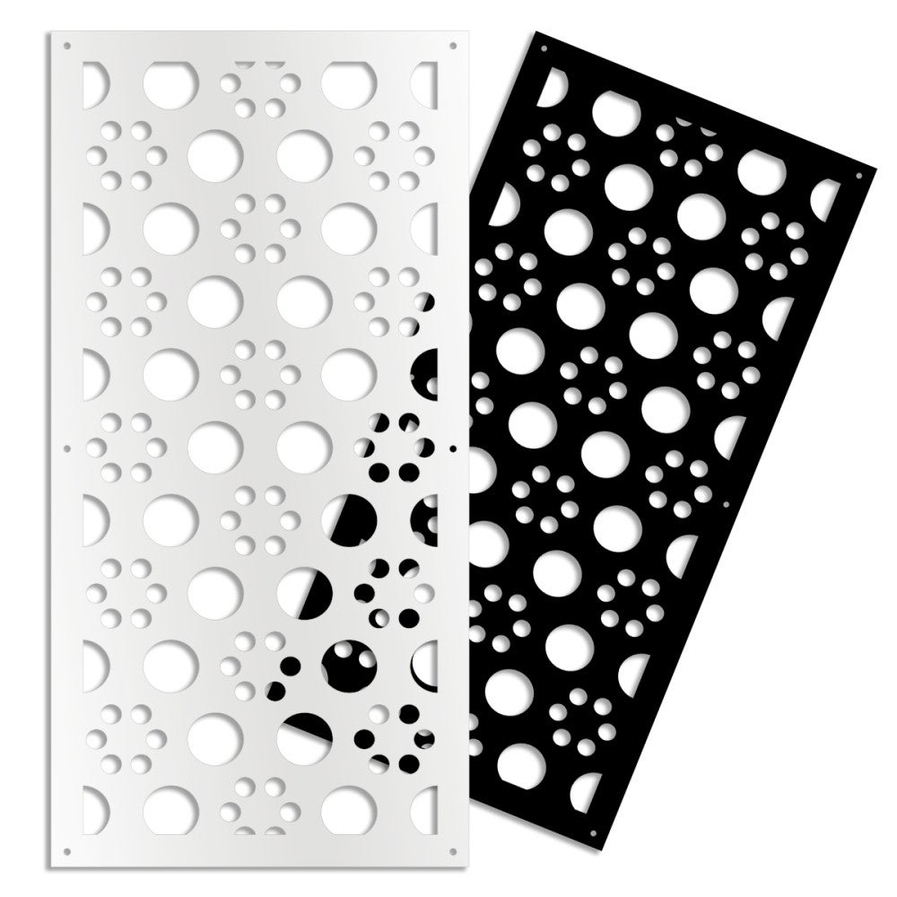POINTS - Panel perforowany z PVC - Osłona przeciwsłoneczna - Rozmiar 47x94 cm - Grubość 1 cm - Kolor CZARNY