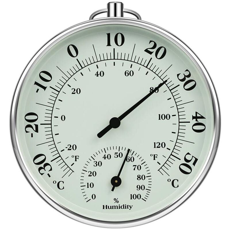 Termometr wewnętrzny i zewnętrzny o średnicy 10 cm z higrometrem, monitor temperatury powietrza wewnątrz i na zewnątrz