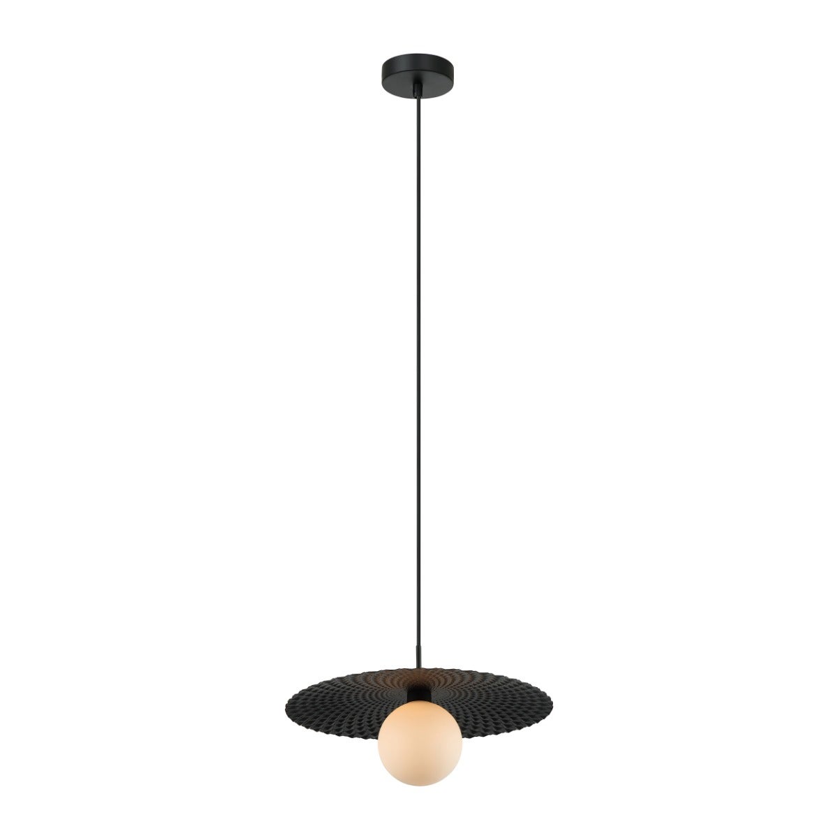 Lampa wisząca biała kula Malor czarna 1xG9x25W metal wym:90x38x38cm IP20 Italux