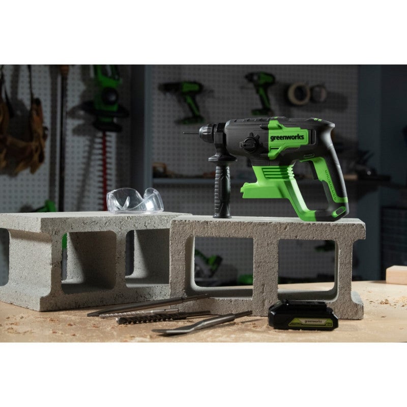 Trapano A Percussione Greenworks 24V - Batteria 4Ah, 10000 Giri/min, 2 Joule, Funzione 4in1 - Foto 5