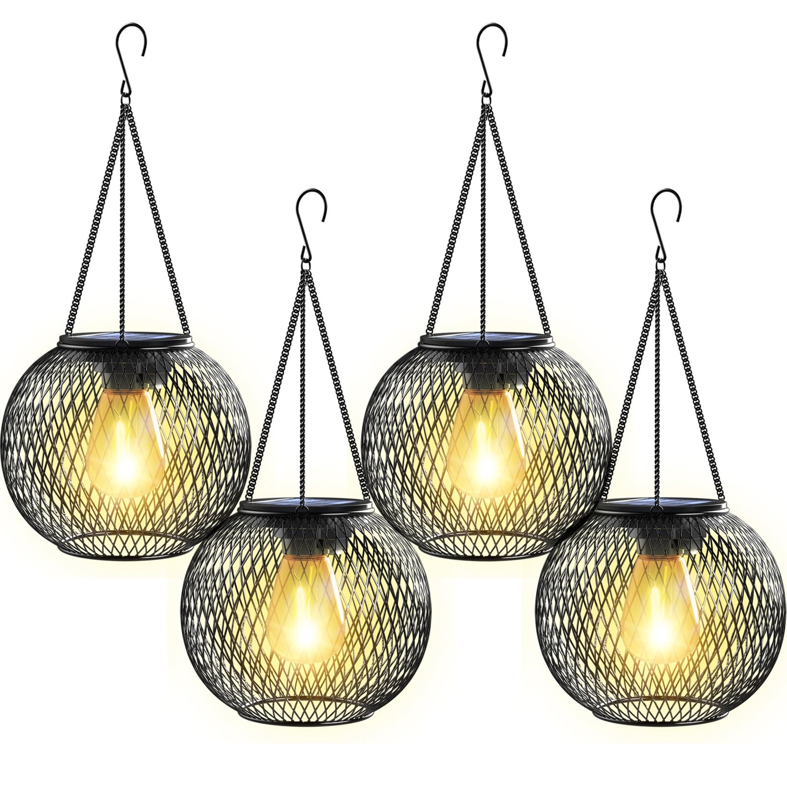Zewnętrzna Lampa Solarna Ogrodowa Zewnętrzna Metalowa Lampa Wodoodporna Lampa Led Ciepła Biel Lampa Wisząca na Halloween Boże Narodzenie sztuki