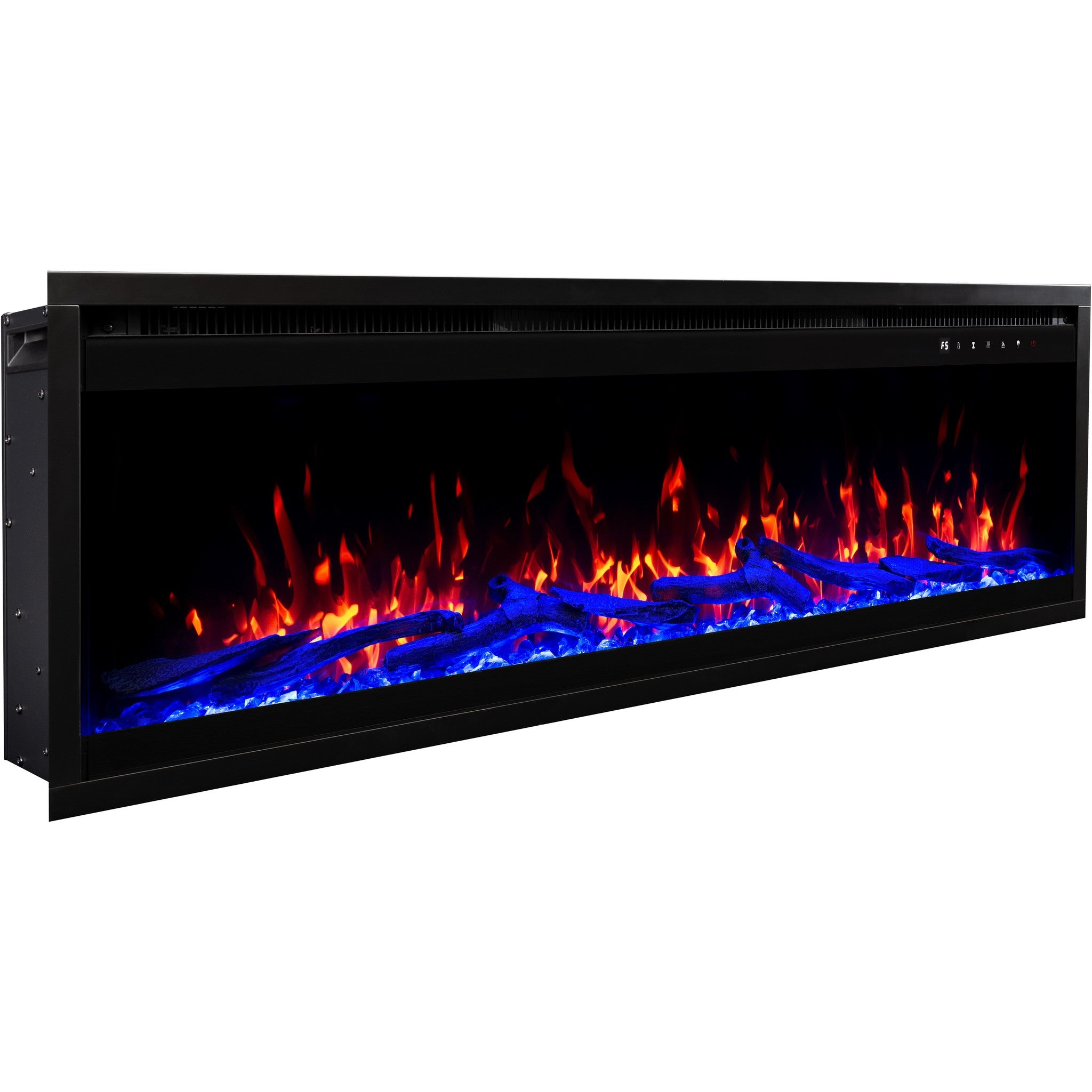 Cheminée électrique AFLAMO Royal PRO 160 - feu premium - murale ou encastrable - 160x38x16 cm - cheminée LED décorative avec chauffage 750/1500 W - 9
