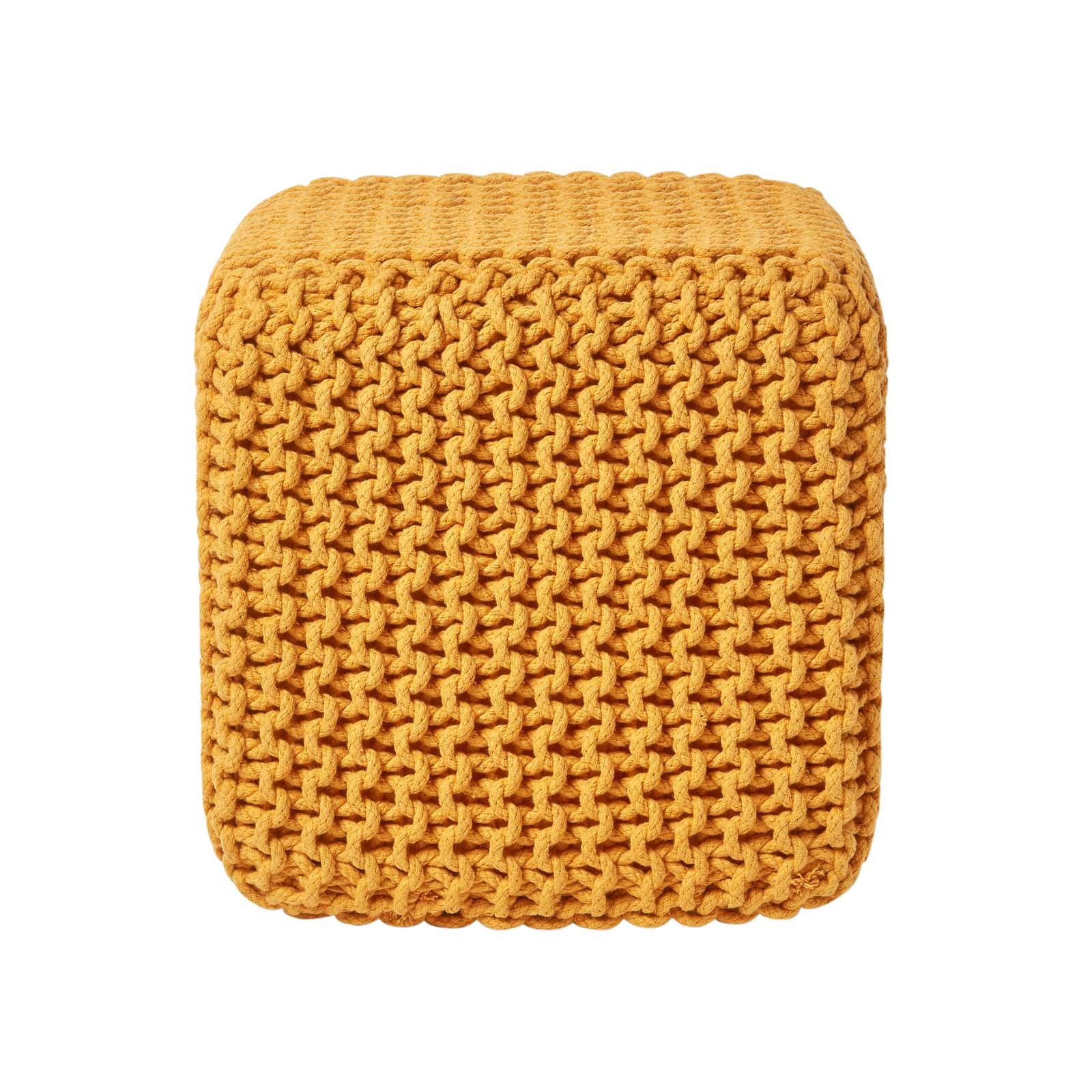 Pouf Kilim Jaipur En Laine - Repose-Pieds Carré 40x40 Cm - Motif Géométrique Bohème - Fabriqué à La Main