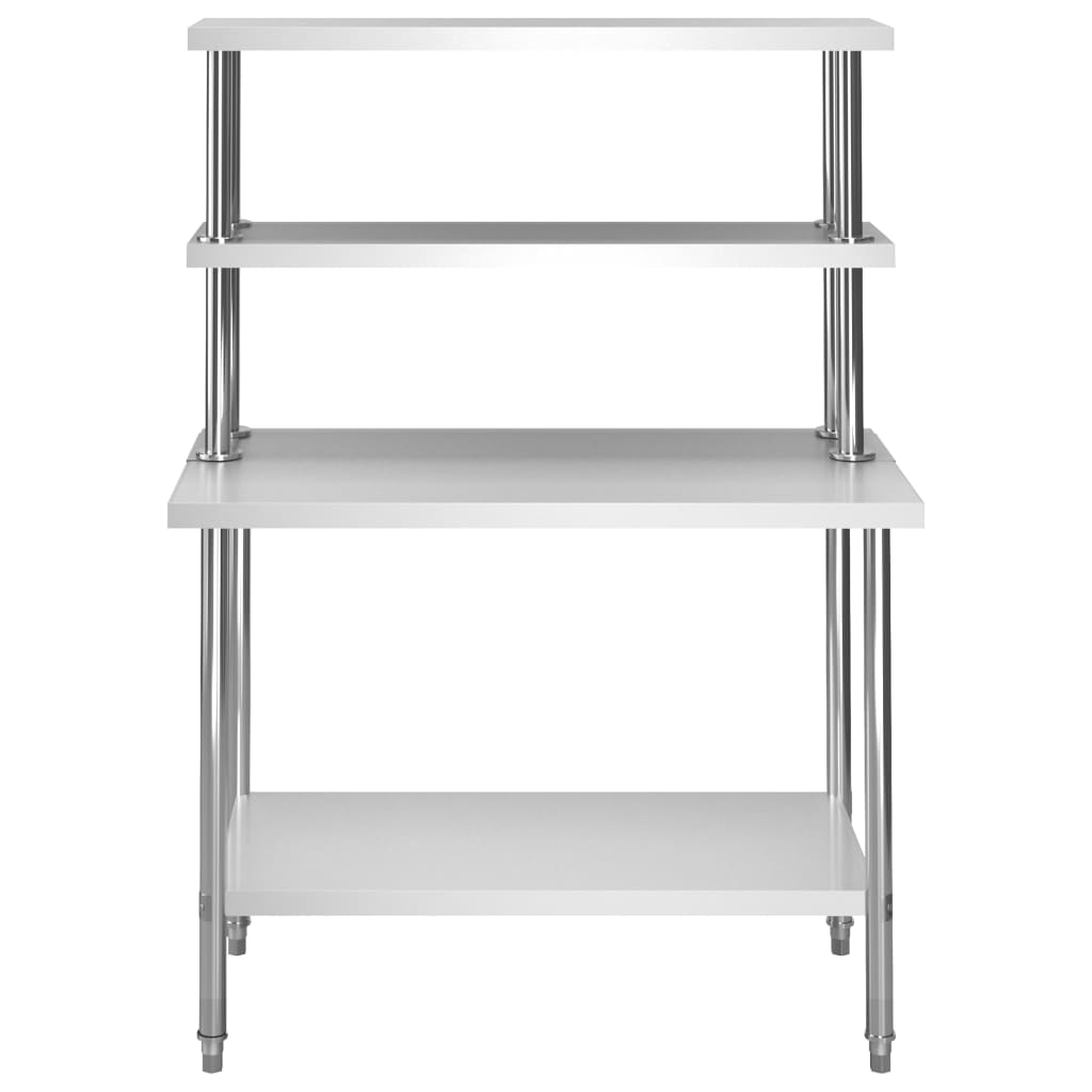Mesa trabalho cozinha c/ prateleira 120x60x150cm aço inoxidável CFW367124 - 3