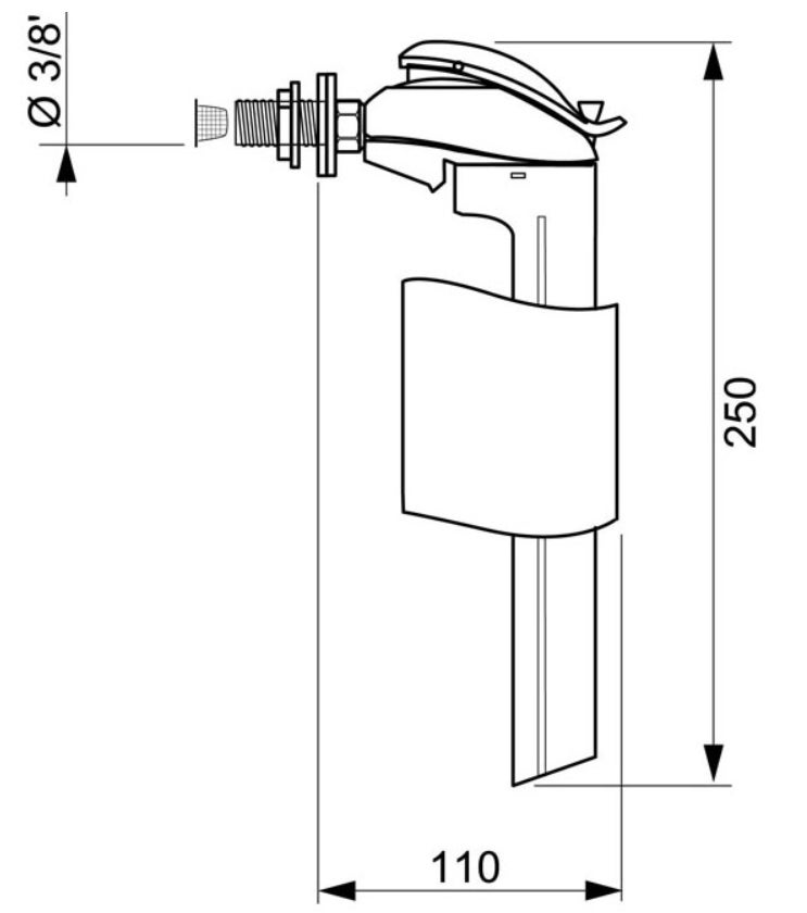 Robinet flotteur compact pour wc 3/8’’ laiton f90 - 2