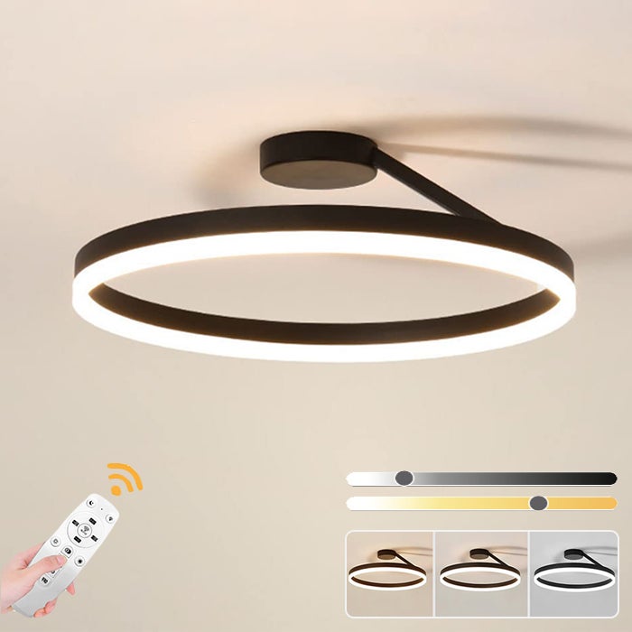 Nowoczesna lampa LED, ściemnialna lampa sufitowa LED z pilotem, okrągła lampa sufitowa wpuszczana 30 cm, temperatura barwowa 3 kolory
