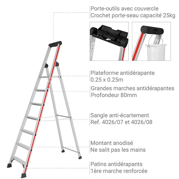 Escabeau PRO 3 marches - 6
