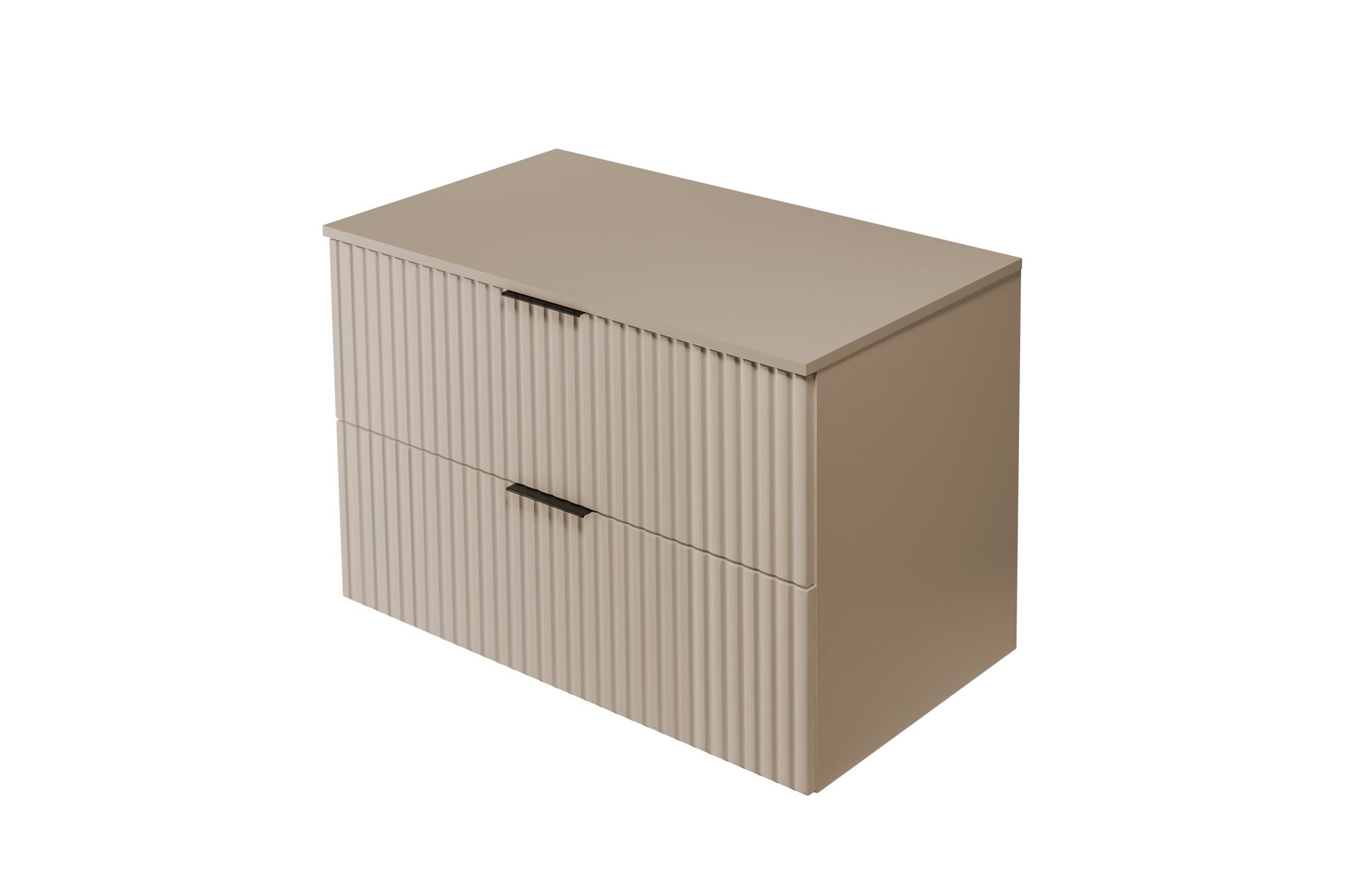 Meuble de salle de bain à suspendre avec le plan FLOW cachemire 80 cm - 5