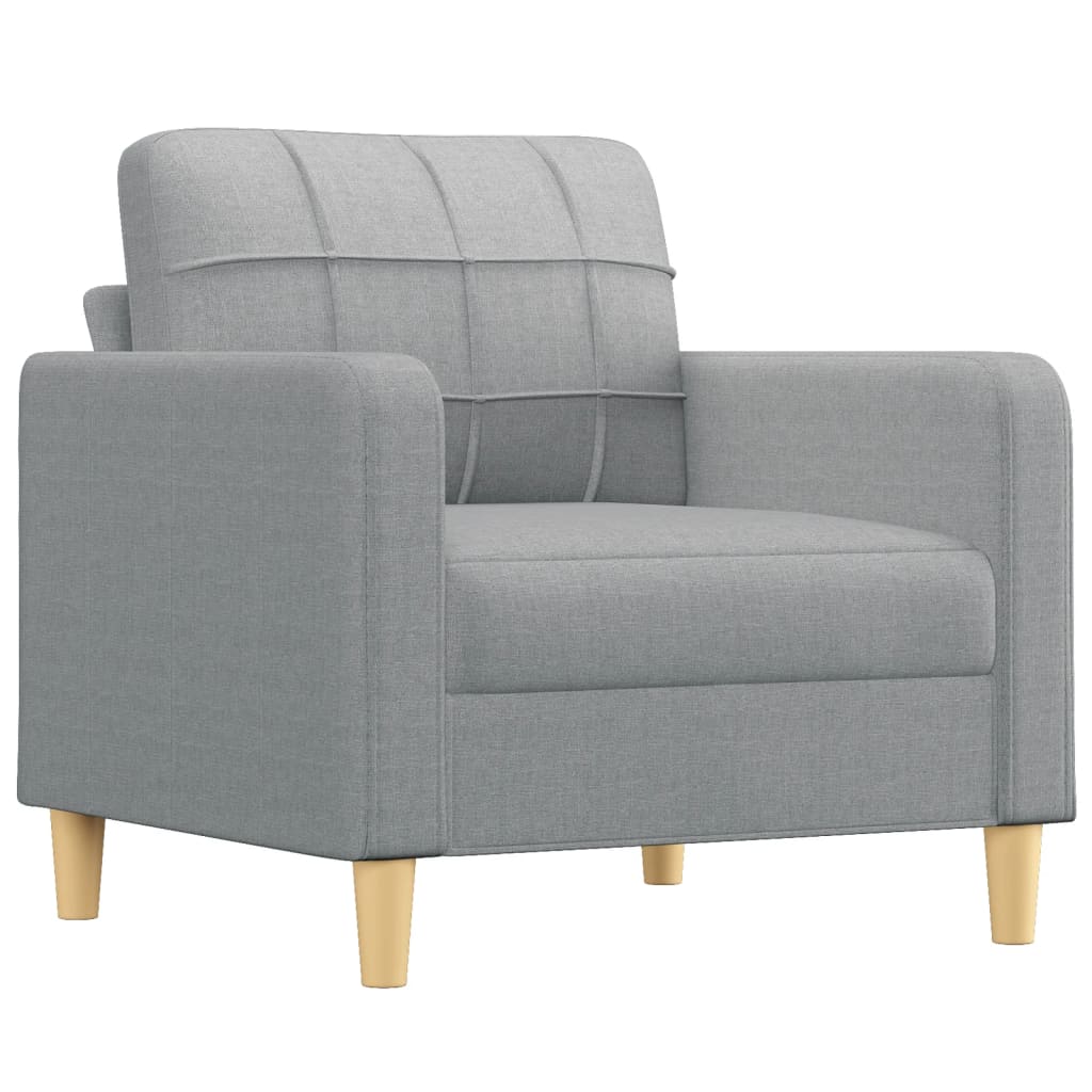 Fauteuil avec repose-pied Gris clair 60 cm Tissu - 4