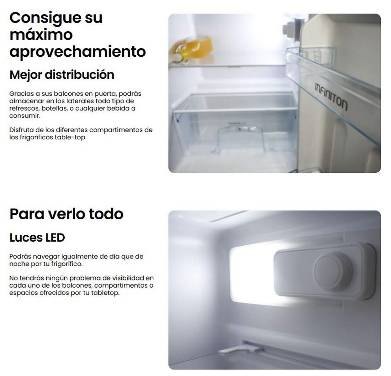 Frigorífico de uma porta INFINITON FG-A85N, 88 litros, 83 cm, E, Cyclic, preto - 7