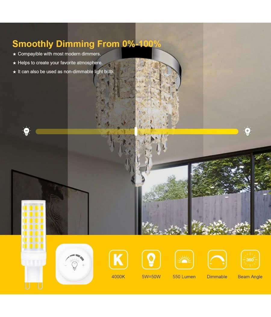 Trade Shop - Lampadina Faretto 5w Led 72 Smd 2835 Attacco G9 Luce Bianca Fredda Calda 220v - Bianco Freddo - - 7