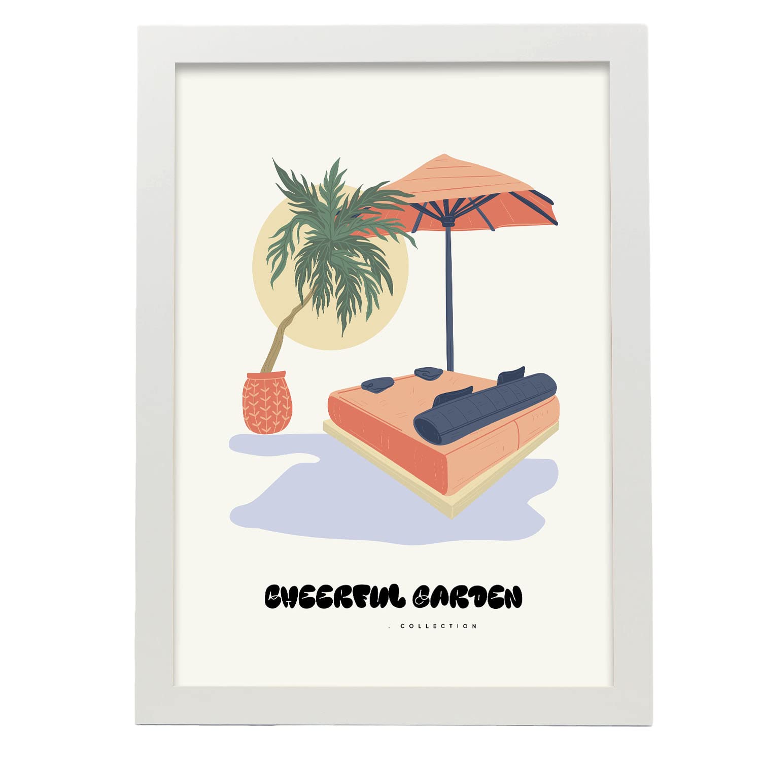 Nacnic póster pop art abstracto. acurrucado ilustraciones artísticas modernas para la decoración de interiores. con marco blanco - a3