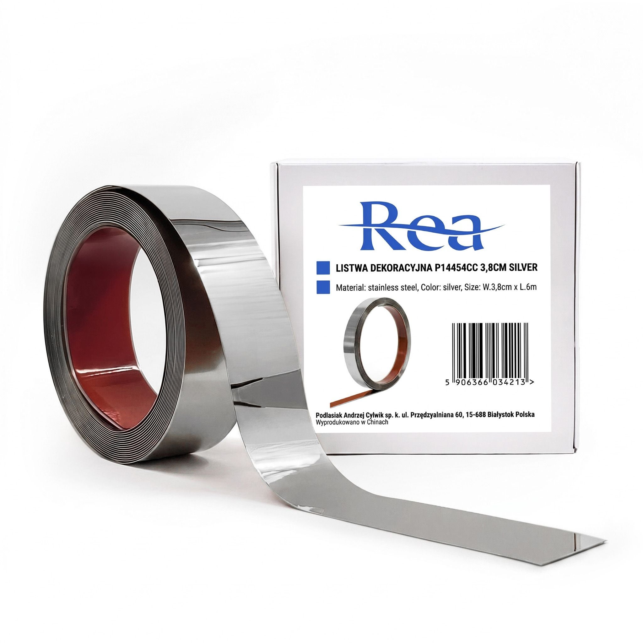 Rea Bandă Decorativă Autoadezivă P14454cc 3,8cm Silver