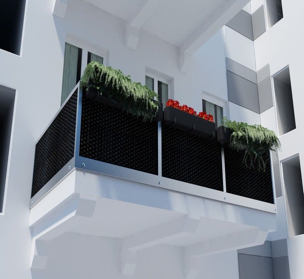 Brise-vue occultante résine tressée grillage clôture et balcon gris anthracite LG: 7M50 x HT: 1M60 - Concept Maison et Jardin - 2