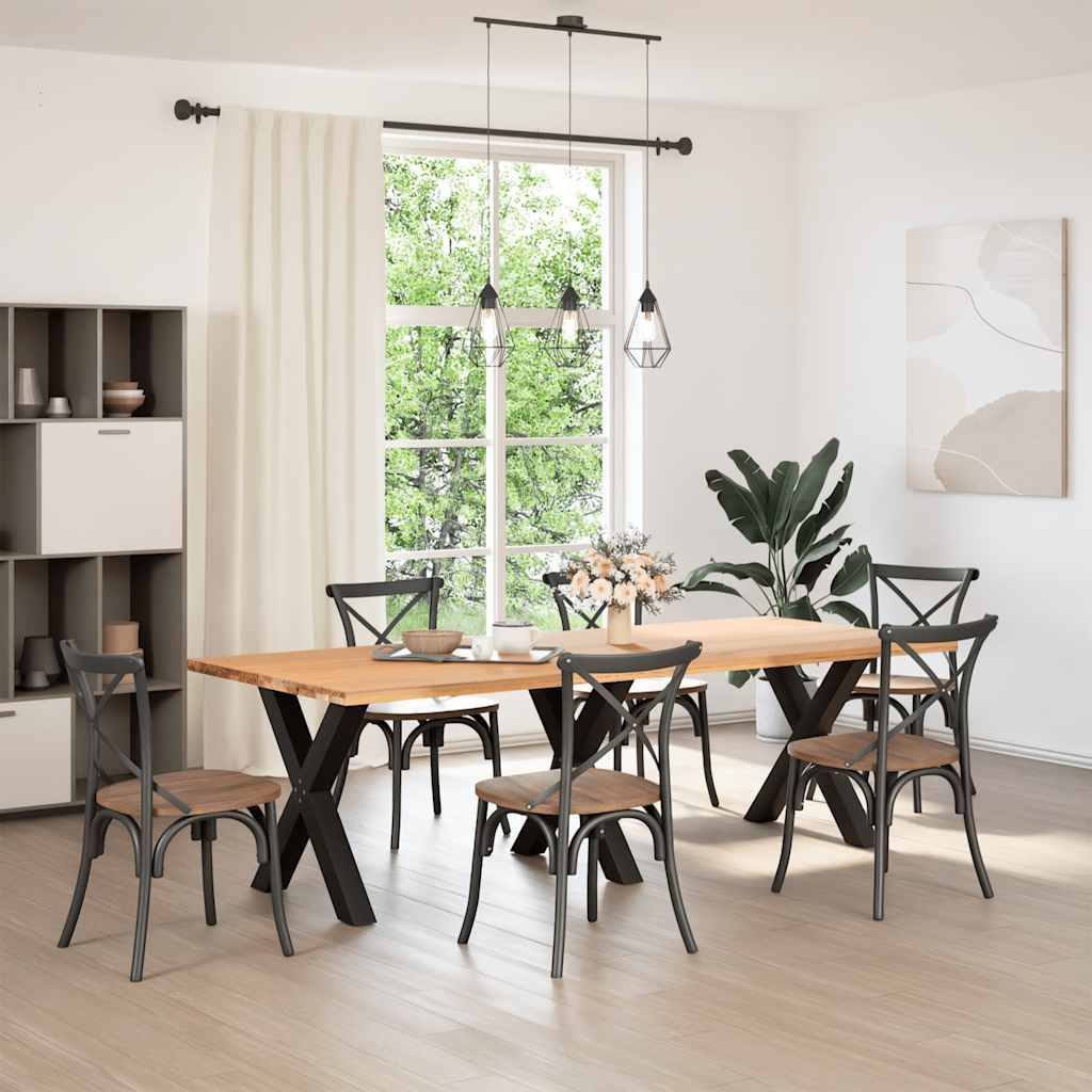 Maison Exclusive - Pieds de table à manger en forme de X, 3 pièces, noir, 80 x (72-73) cm, acier - 2