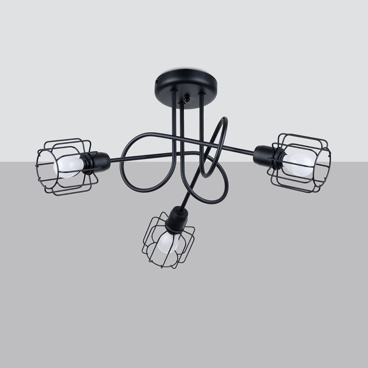 Żyrandol CELUBI 3S czarny LED 4000K - 48x48x28.5cm Sollux
