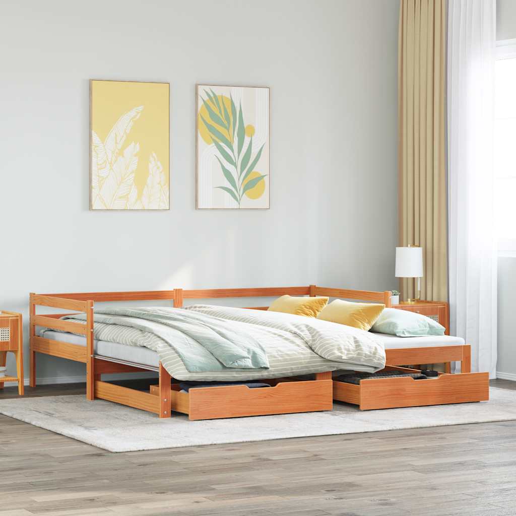 Maison exclusive - sofá cama nido con cajones madera maciza de pino 90x200 cm