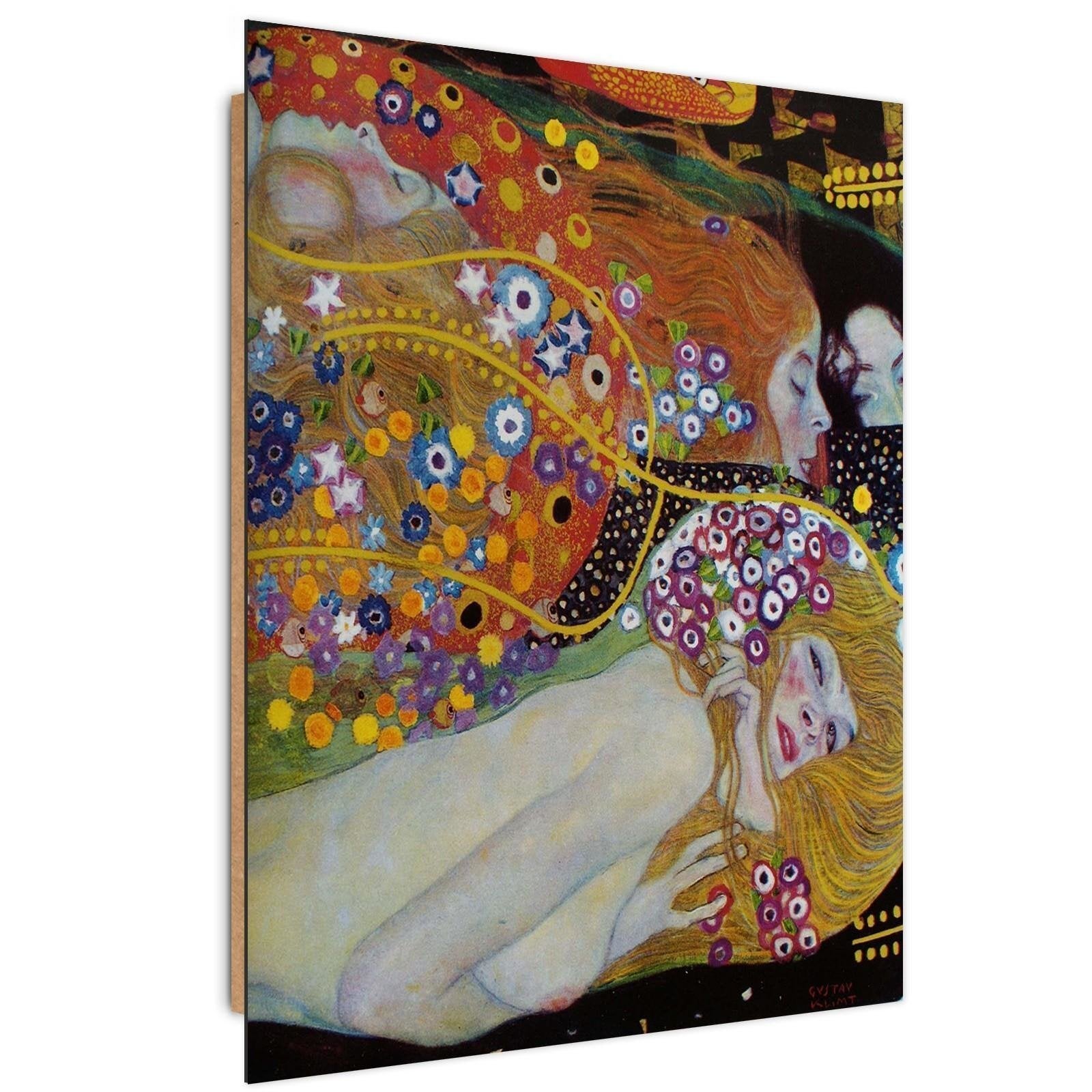 Tableau bois une reproduction g. Klimta - « tuyaux d'eau II » - 70 x 100 cm - 2
