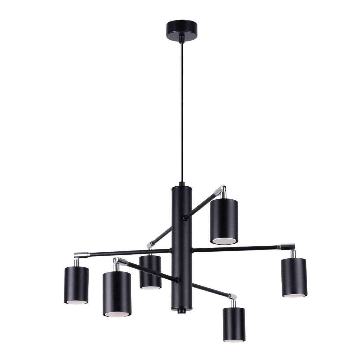 Lampa wisząca Lemmi czarna 6xGU10x10W nowoczesna wym: 125 x 77 x 77 cm metal Sollux Lighting