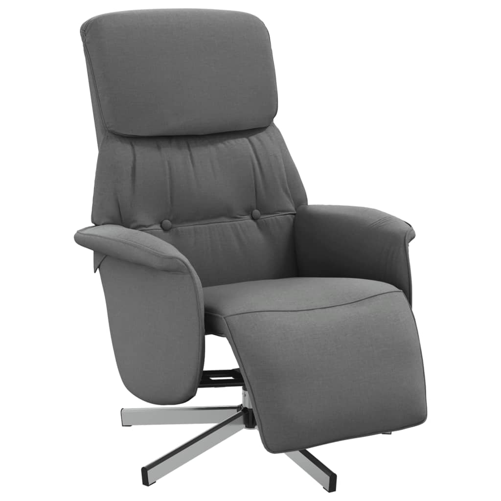 Fauteuil inclinable avec repose-pieds gris foncé tissu - 2