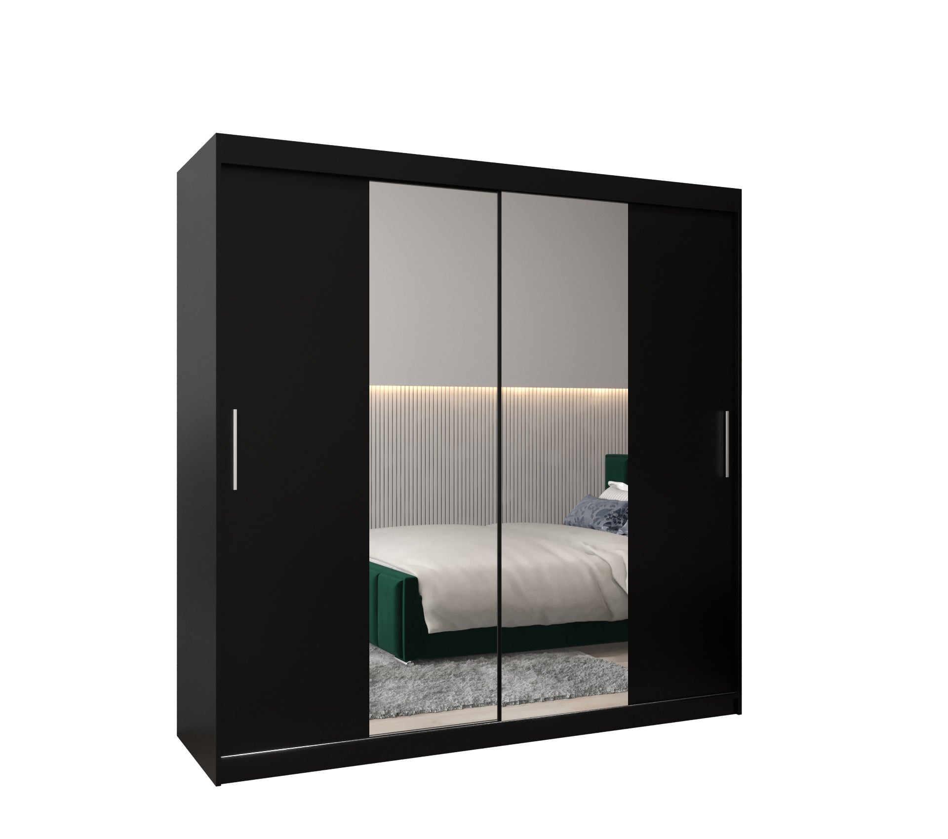 Szafa przesuwna garderoba TOKYO 1 200 x 62 x 200 cm Czarny + Czarny - Abiks Meble