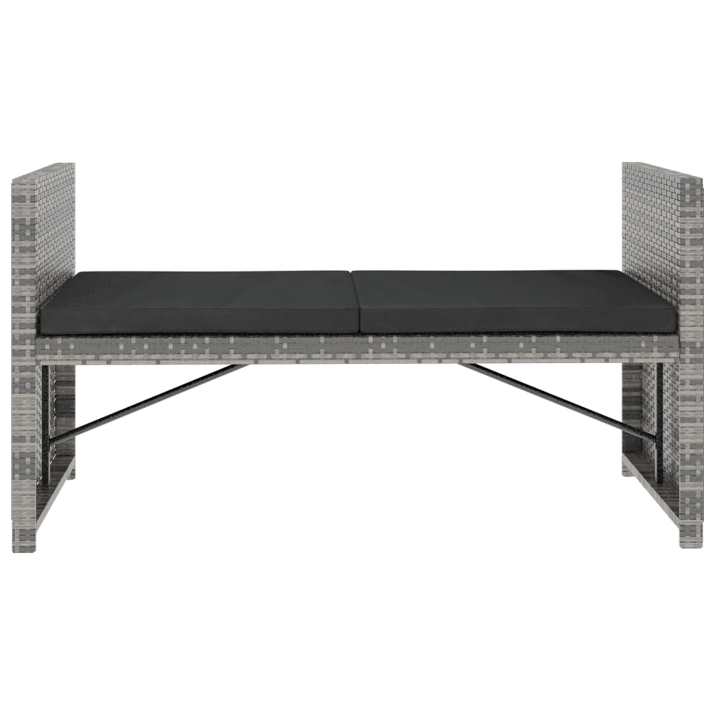 Maison Exclusive - 5 pcs conjunto lounge de jardim c/ almofadões vime PE cinzento - 6