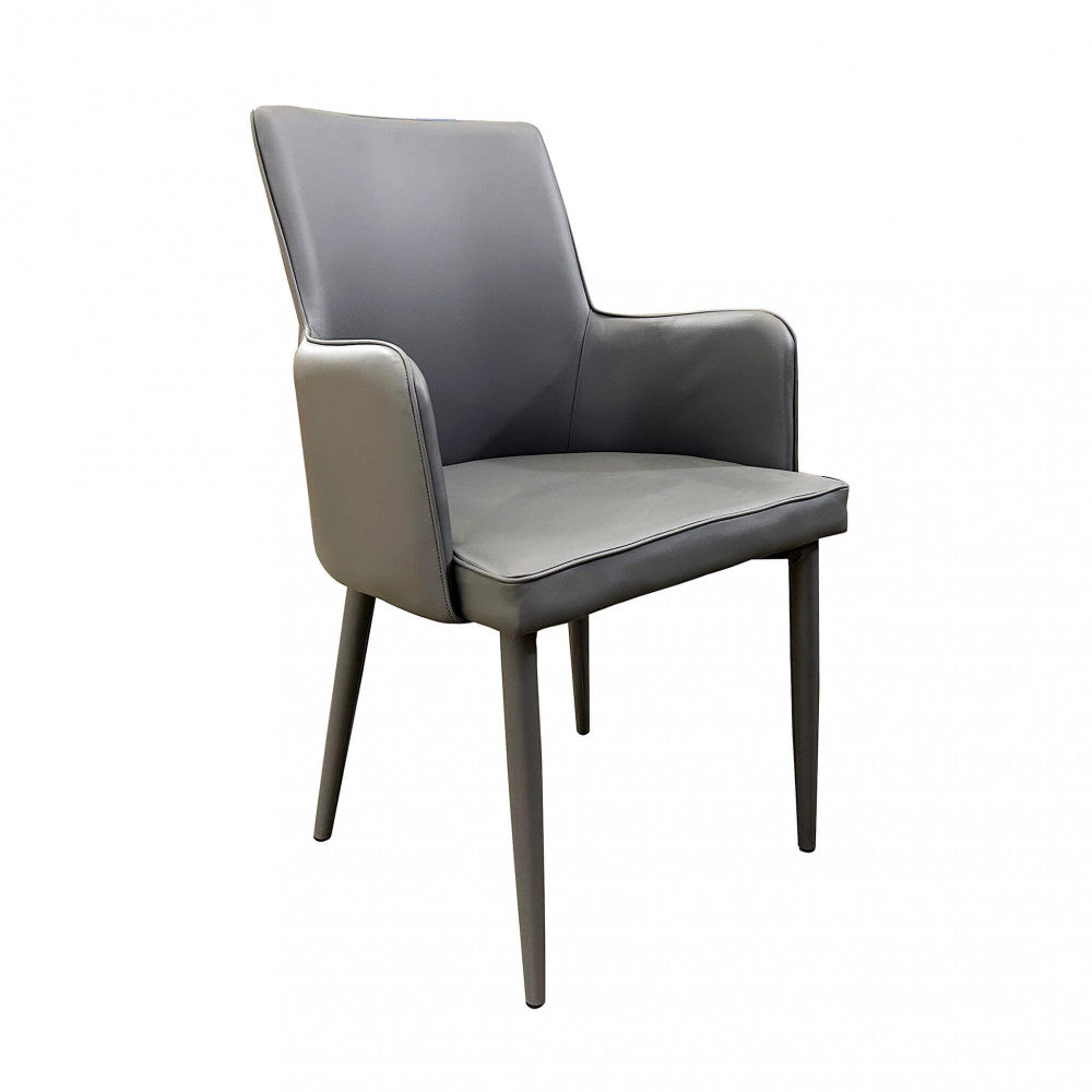 Silla de interior de piel sintética con asiento tapizado francy - color gris oscuro
