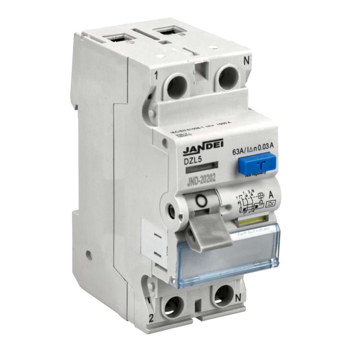 Disjoncteur,Interrupteur Différentiel RCCB RCD 2P 4P 16A 63A 10mA 30mA 6KA 230/400VElectromécanique disjoncteur à courant résiduel disjoncteur différentiel interrupteur de sécurité (Size : 16A, Colo