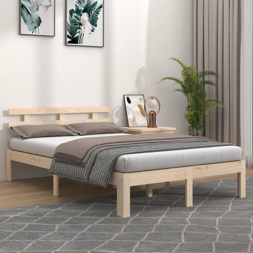 Łóżko Drewniane Rama Łóżka Sofa Brązowe Do Sypialni Pokoju 120x200 cm