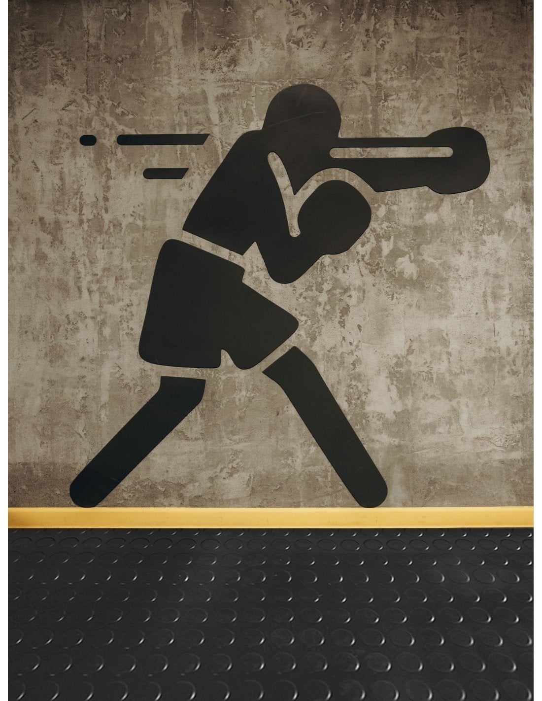 Tapete de Borracha Antiderrapante 3mm | 2 metros de largura | Piso de Círculos | ponto redondo 2x5 - 6