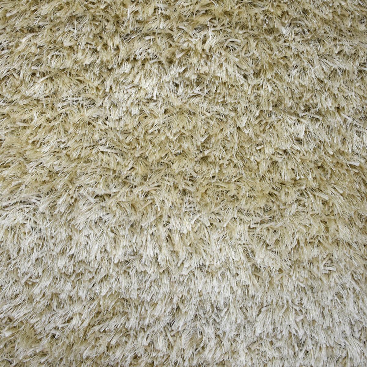 Tapis shaggy 160x230 rectangle fait main crème motif uni MALAIDROY - 3
