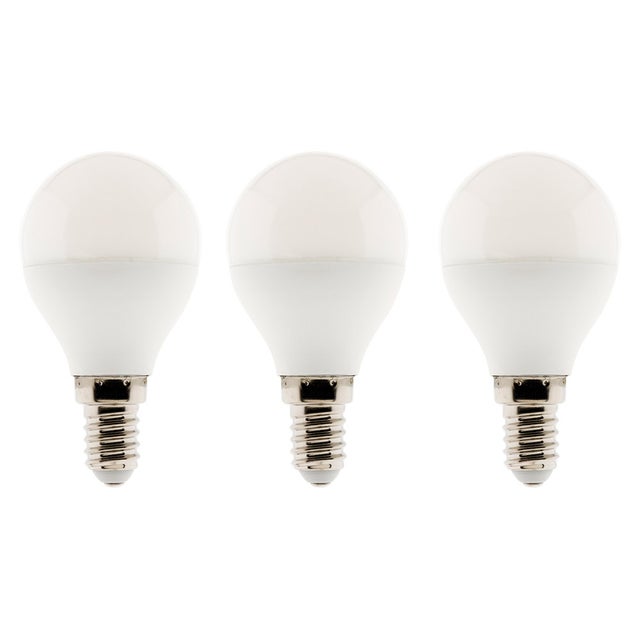 Lot de 3 ampoules LED sphériques 5,2W E14 470lm 2700K - Blanc chaud - Zenitech