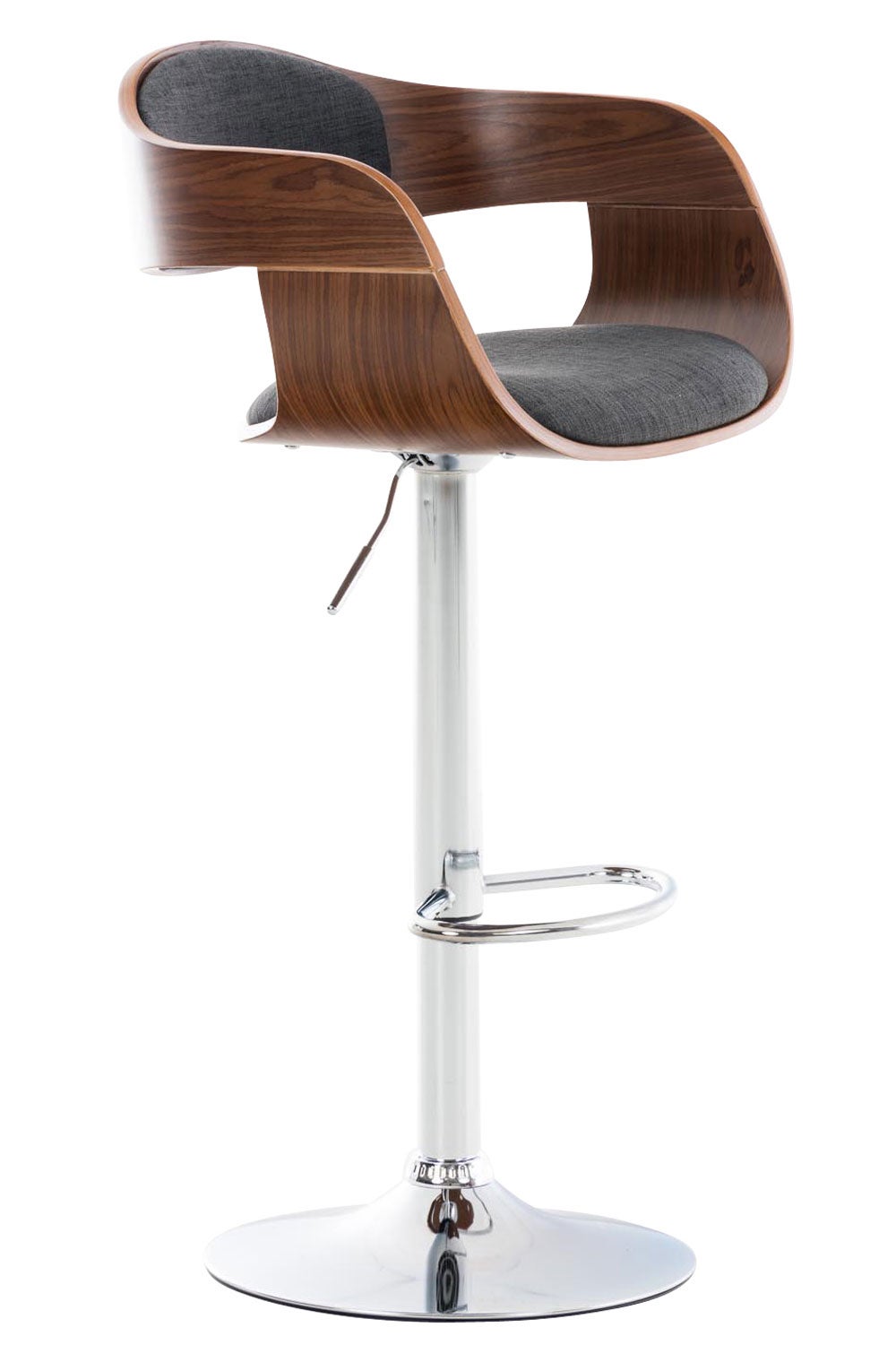 Tabouret de bar Kingston Tissu - Gris clair - Maison