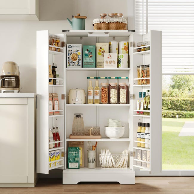 Credenza per Cucina con Armadietto a 2 Ante e Piano di Lavoro 72x40x178 cm in MDF Bianco – acquista su Giordano Shop Credenza per Cucina con Armadietto a 2 Ante e Piano di Lavoro 72x40x178 cm in MDF Bianco – acquista su Giordano Shop