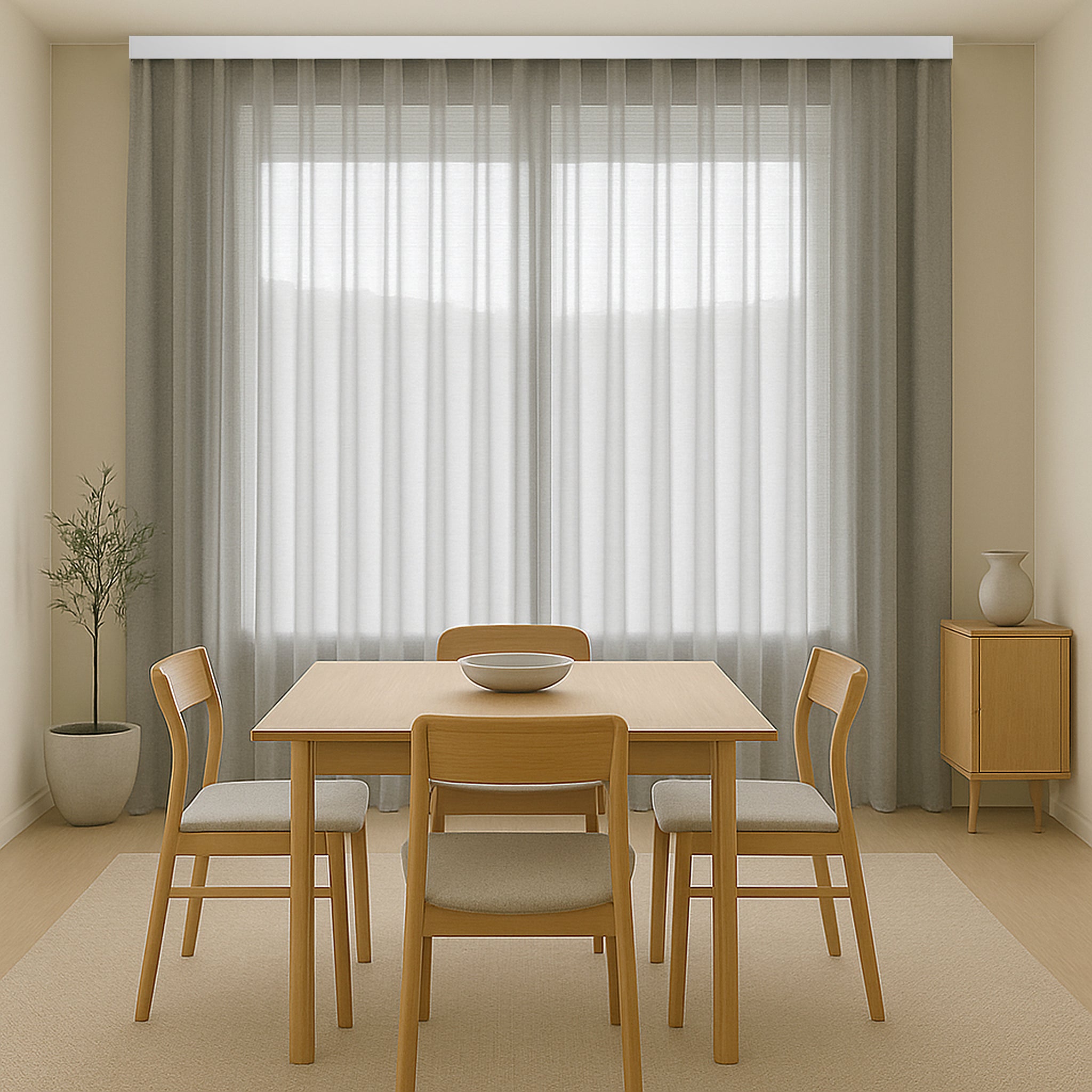 Trilhos para Cortinas com Onda Perfeita com Instalação no Teto, Calha de Cortina Flexível e Resistente, CINTACOR Branco 200cm - 6