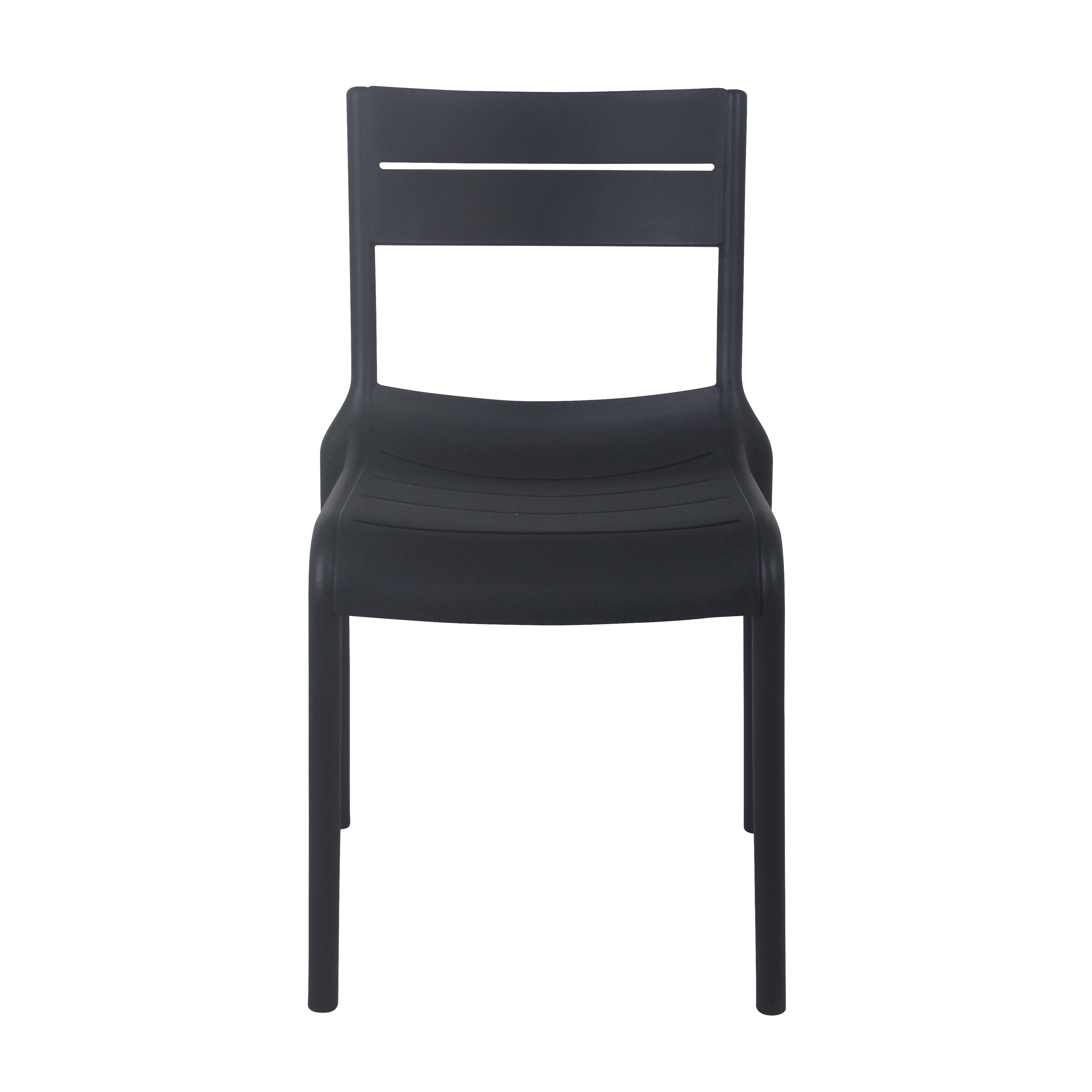 Chaise de jardin sans coussin Paname en Plastique Noir - 5