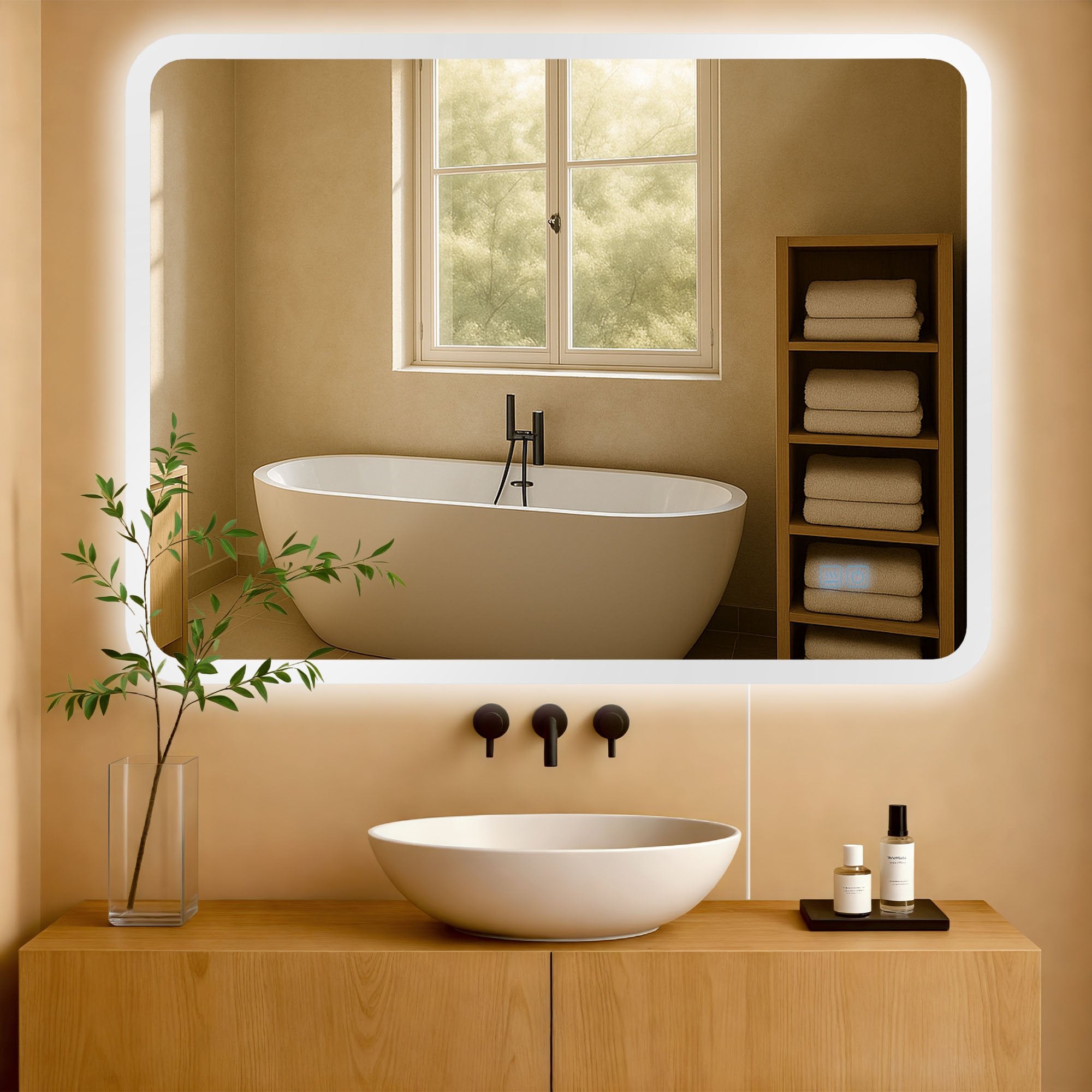 Miroir Mural 100x70 avec LED Dimmable et Fonction Anti-buée - 3