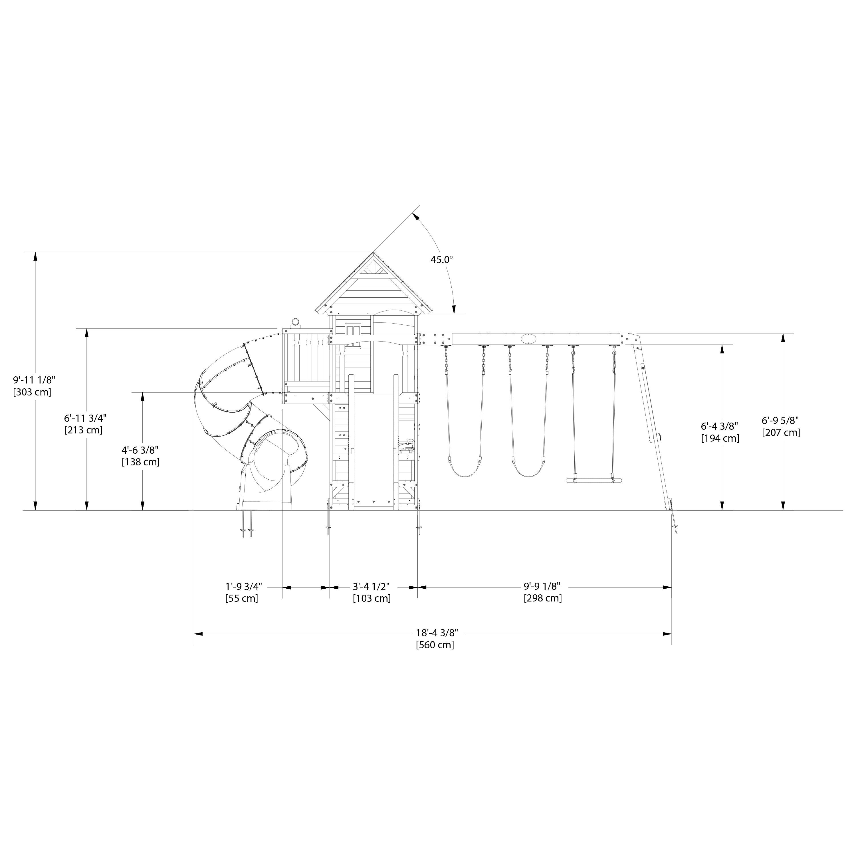Maisonnette en bois de Cèdre / Cabane pour enfant avec Balançoires, Toboggan, Double Mur d'Escalade, Banc | Backyard Discovery Cedar - 4