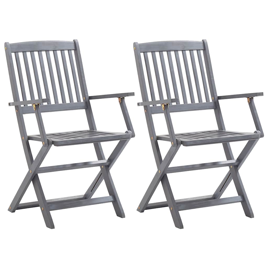 Chaises de jardin pliantes 2 pcs coussins bois d'acacia massif | Leroy ...