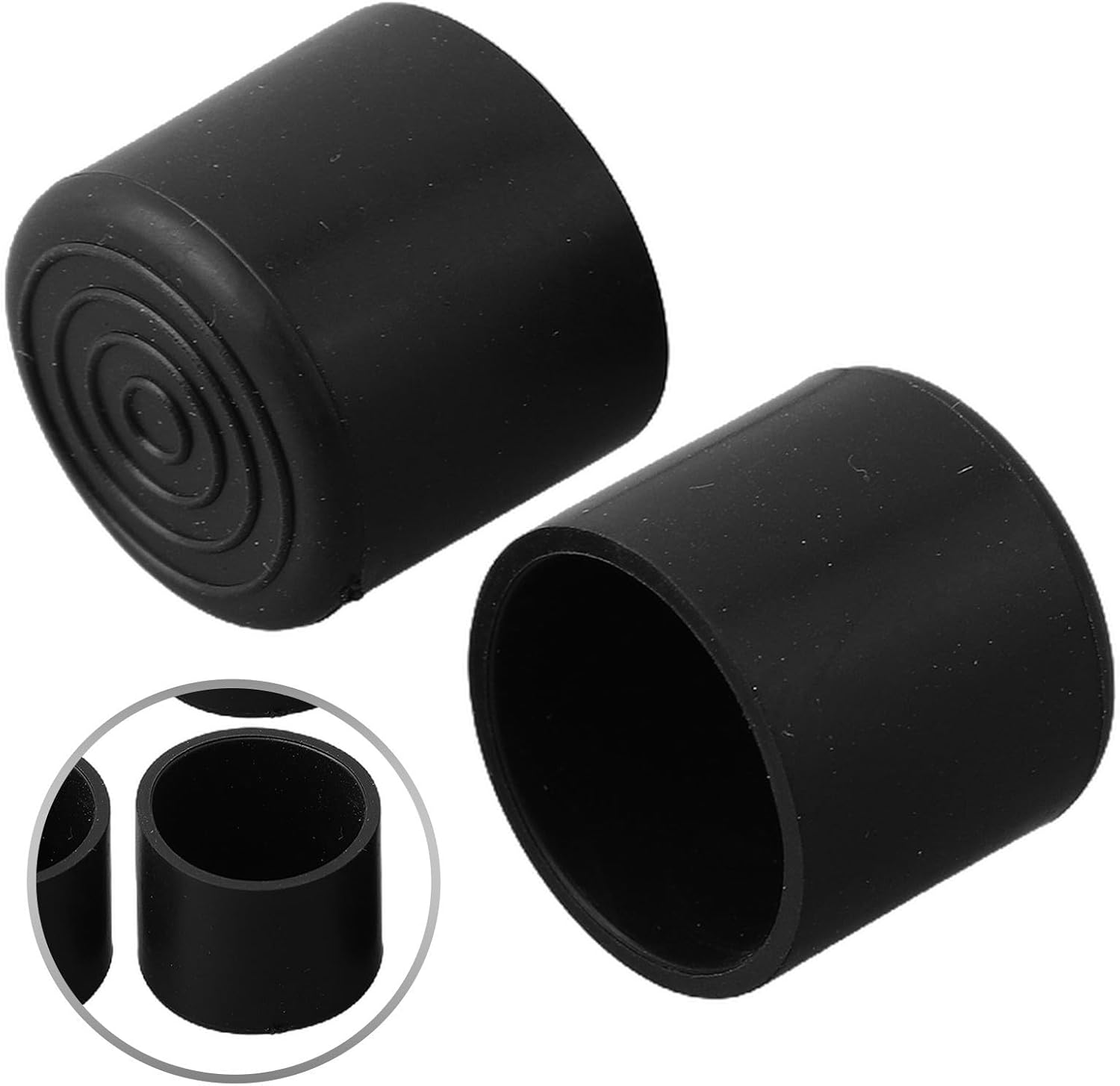 Lot de 20 embouts de chaise en caoutchouc pour pieds de table de sol, évite les rayures, matériau PVC noir (22 mm) - 3