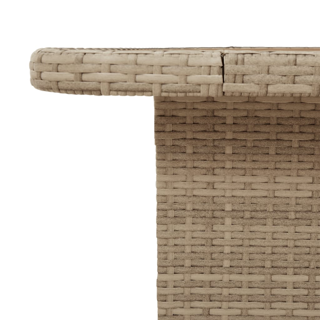 Table de jardin - Table De Patio beige 110x110x71 cm résine tressée bois acacia D234T171 - 8