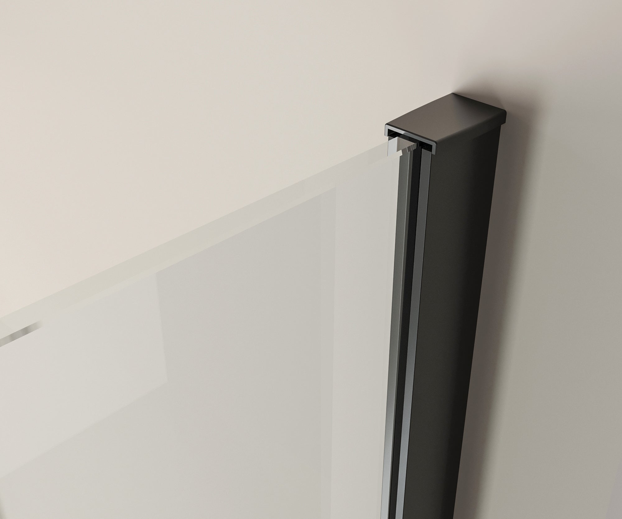 Bernstein Ścianka prysznicowa 90cm Walk-In EX103 profil czarny - szkło 10mm - 4