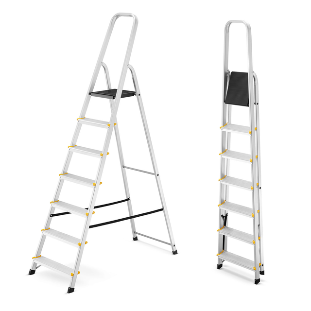 Drabina aluminiowa domowa jednostronna schodki do domu HIGHER 7 stopni 125 kg