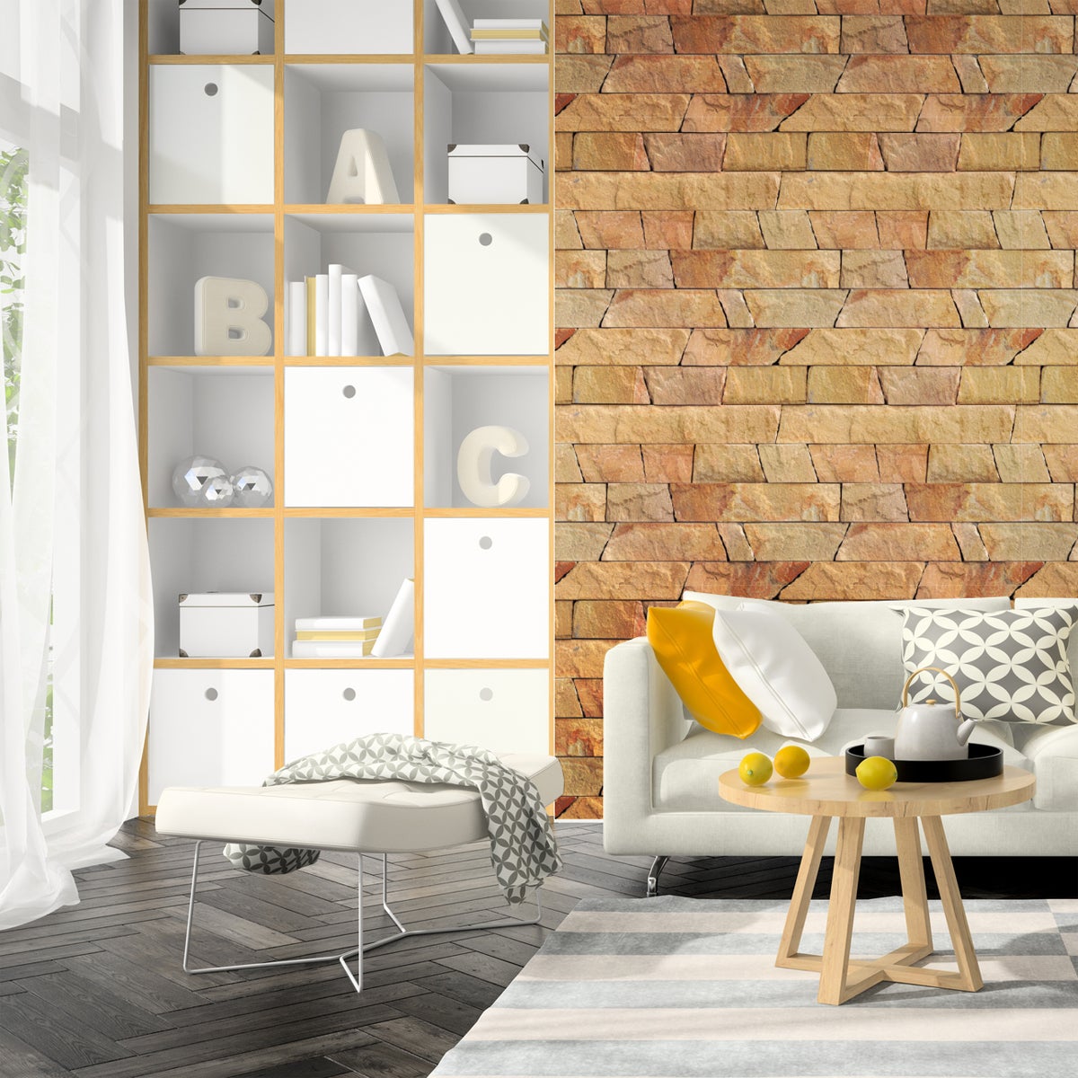 Adesivi materiale pietre levigate - Sticker adesivo - adesivi murali - 30x30cm - 4