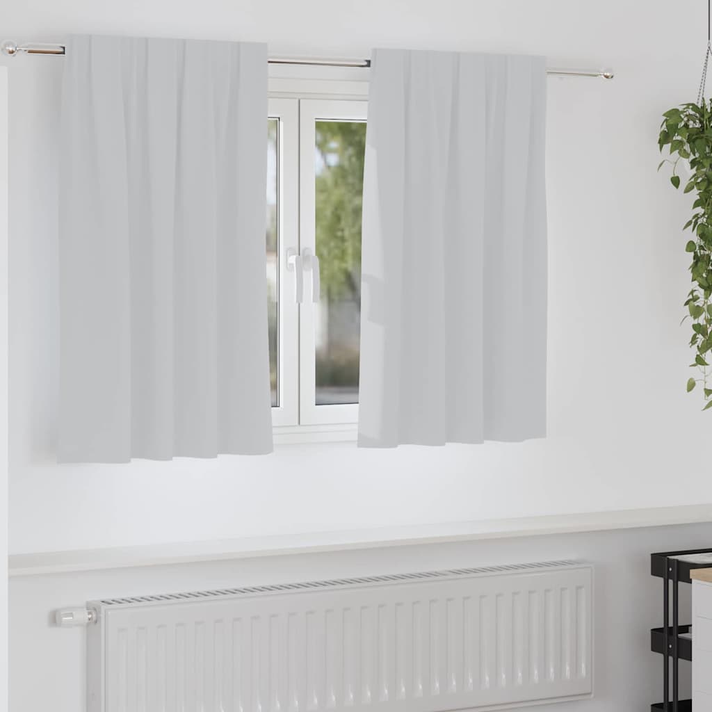 Firany blackout z kółkami 2 pcs Jasnoszary 140 x 140 cm vidaXL
