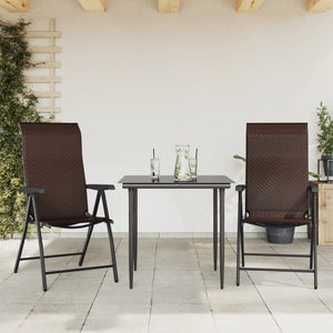 Sedie da giardino con cuscini 2 pezzi resina intrecciata grigia 020013335