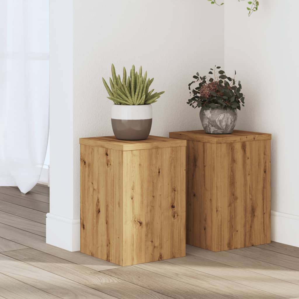 Jardinière | Supports pour plantes 2 pcs chêne artisanal bois d'ingénierie CFW48692 - 2