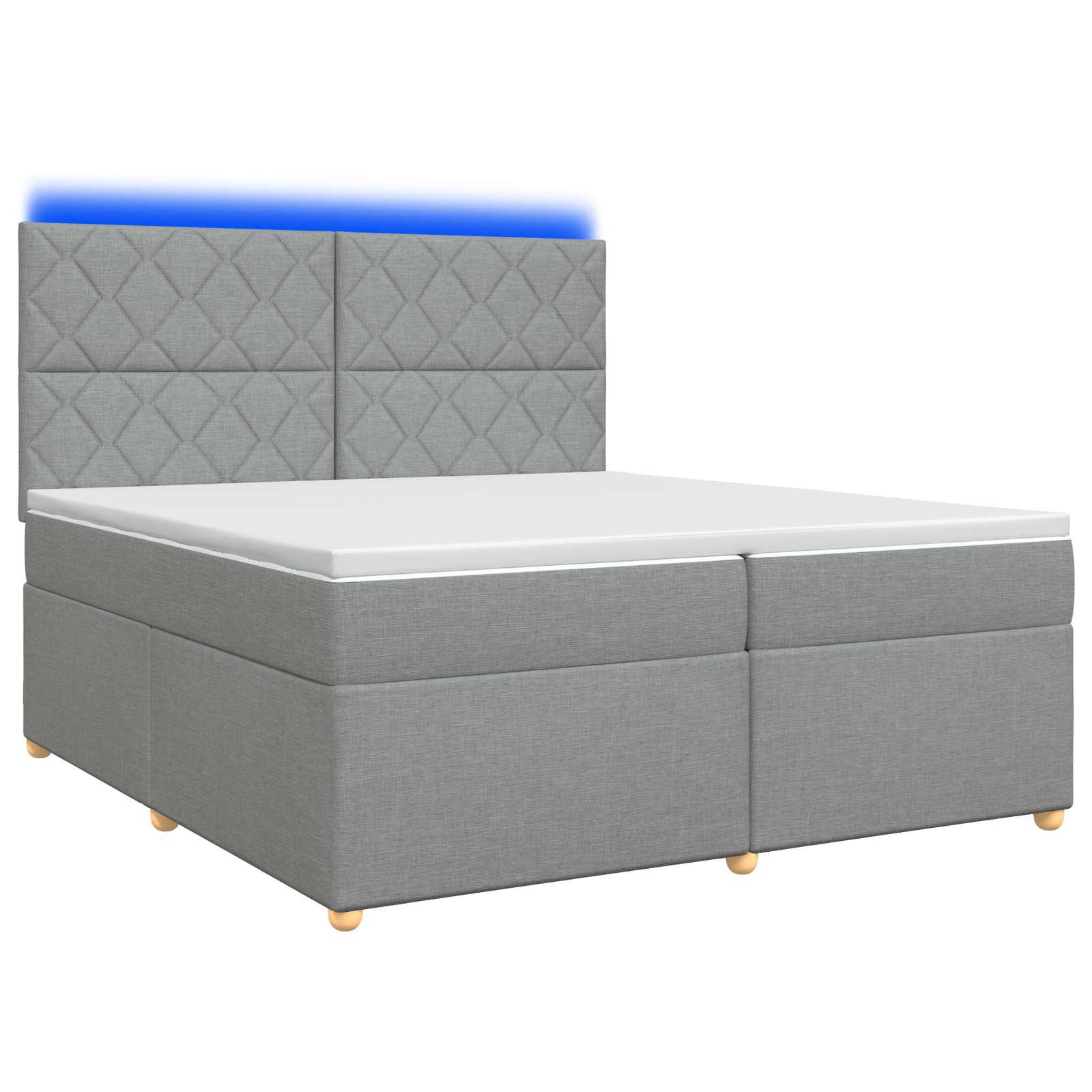 Cama box spring con colchón Gris Claro 200 x 200 cm Tela | Leroy Merlin